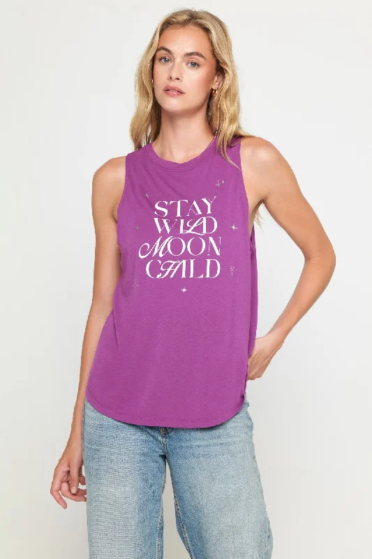 Wild Moon Jade Muscle Tank peach tank top