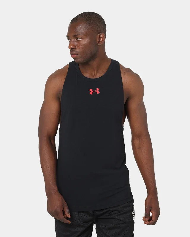 Under Armour Baseline Cotton Tank Black/Red/Red bright tank top