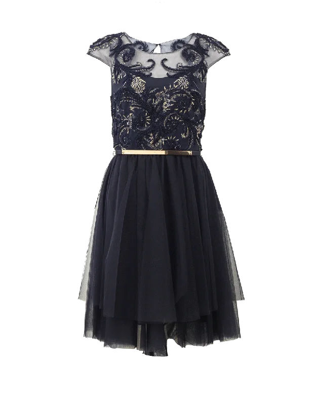 Embroidered Capsleeve Dress Maxi Flowy Bohemian