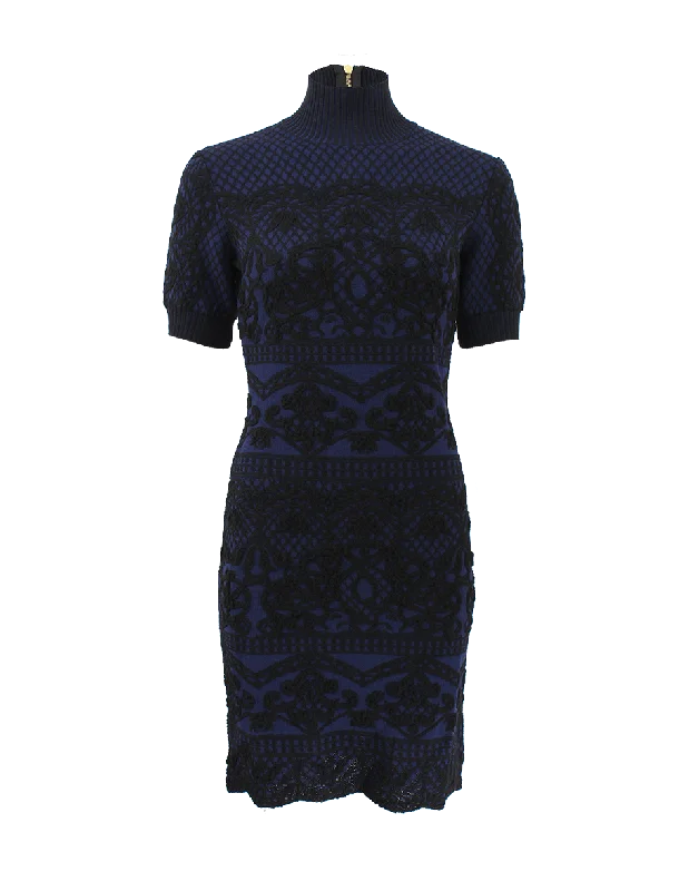 Turtleneck Print Dress Tunics Sophisticated sleek
