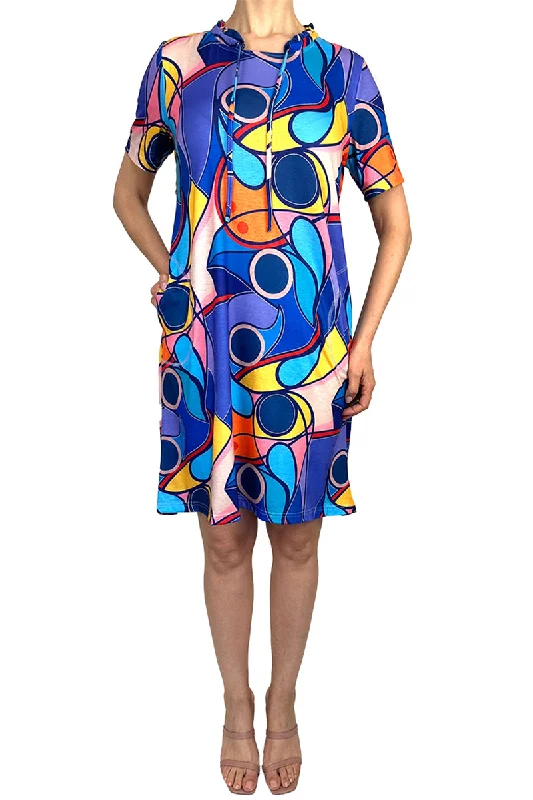Women's Dress colorful print with side pockets comfortable jersey knit size s-xxlarge Tunics Mesh breathable Women's Dress colorful print with side pockets comfortable jersey knit size s-xxlarge Tunics Mesh breathable