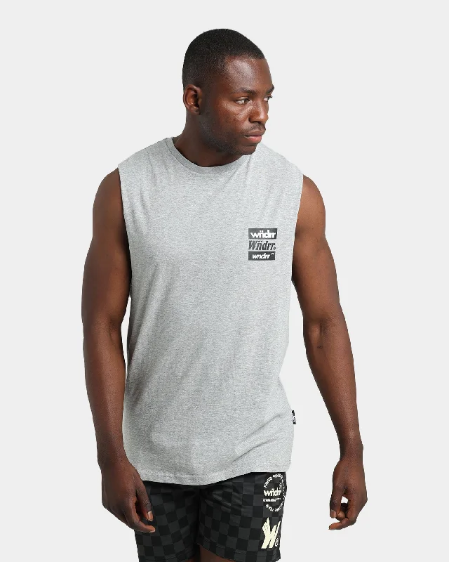 WNDRR Icons Muscle Tank Grey Marle silver tank top