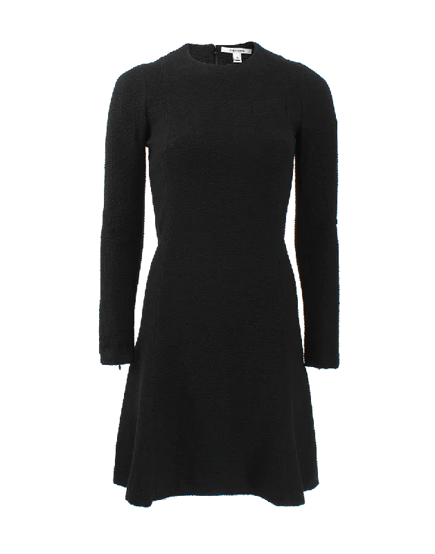 Seersucker Flare Dress Tunics Fashionable chic