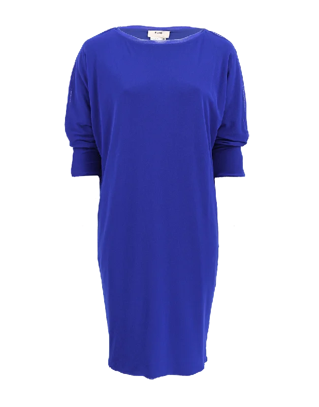 Boat Neck Tulle Dress Tunics Sophisticated sleek