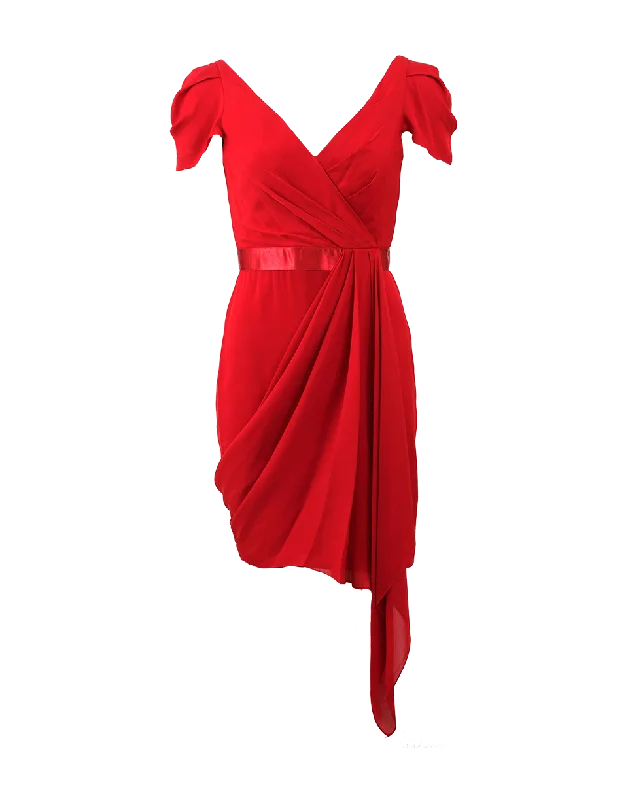 Silk Draped Cocktail Dress Tunics Luxurious high-end