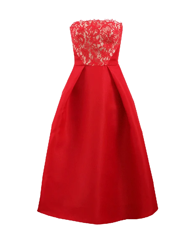 Strapless Lace Bodice Dress Tunics Business professional
