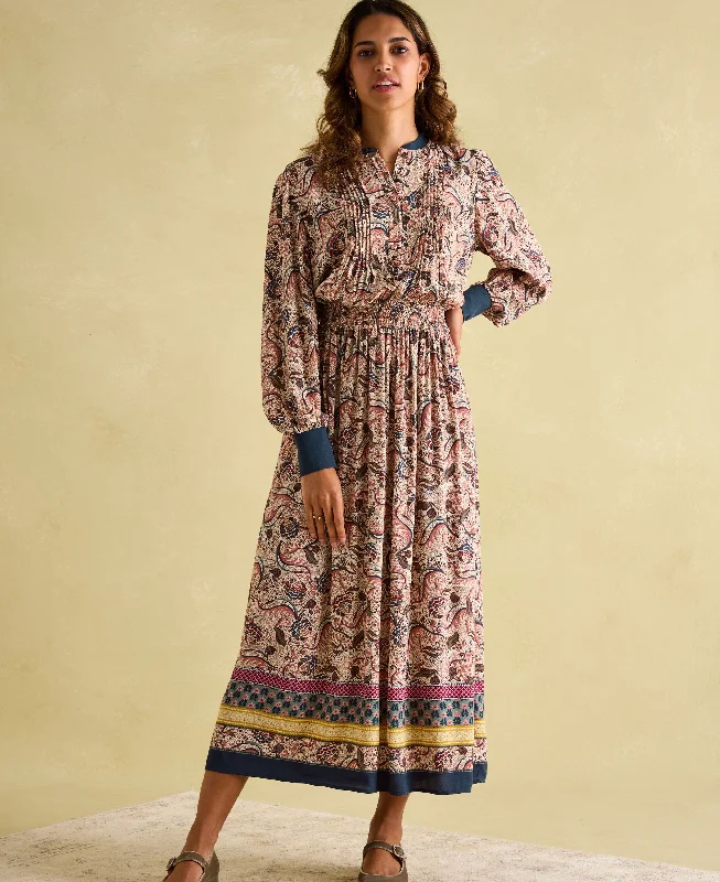 Rosa Dress - Paisley Turtleneck Neckline Stylish