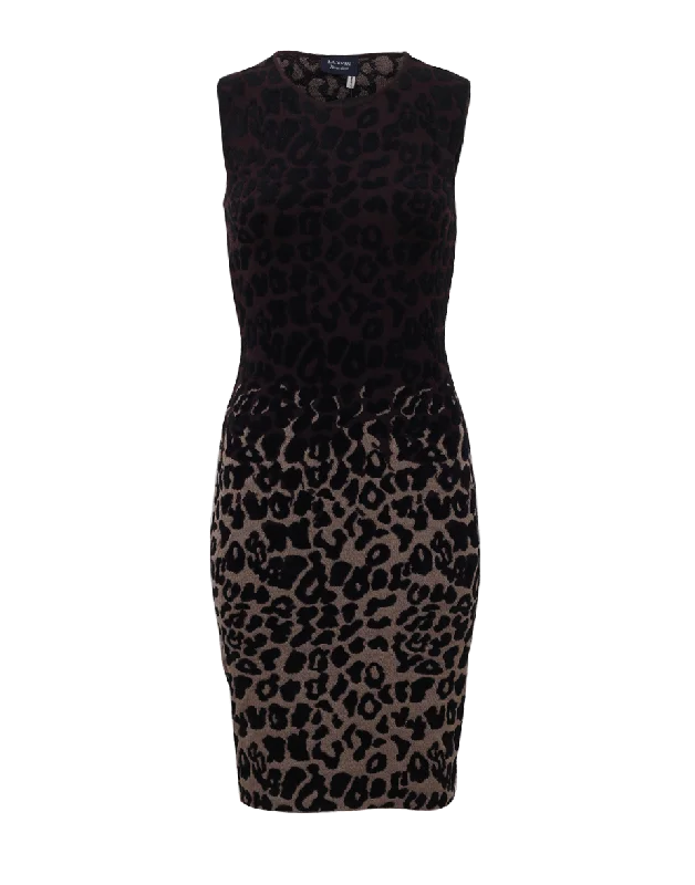 Leopard Jacquard Dress Tunics Gym athletic