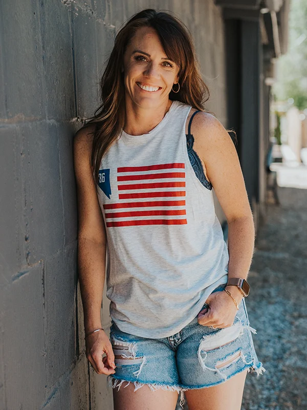 Muscle Tank - Flag cotton tank top