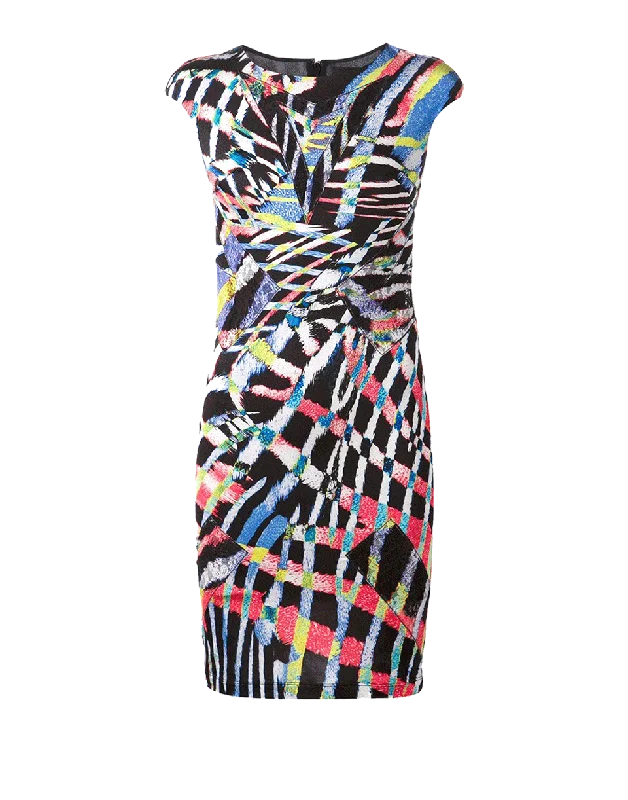 Lace Insert Print Dress Tunics Modern contemporary