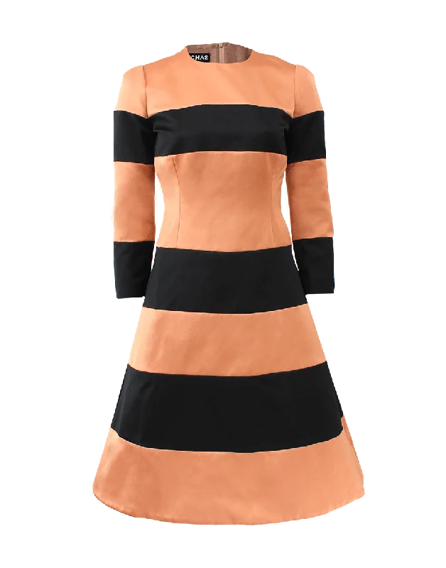 Wide Stripe Dress Tunics Stylish elegant