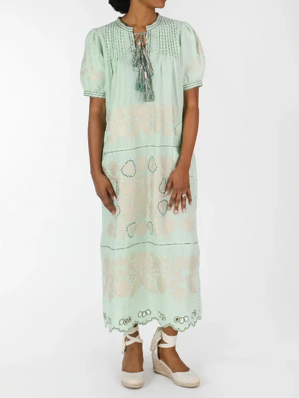 Natalia Ukrainian Embroidered Dress | Mint Tunics Fashionable trendy