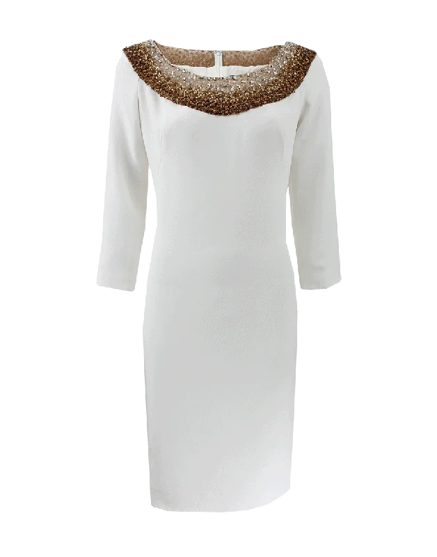 Illusion Silk Crepe Dress Tunics Fashionable chic
