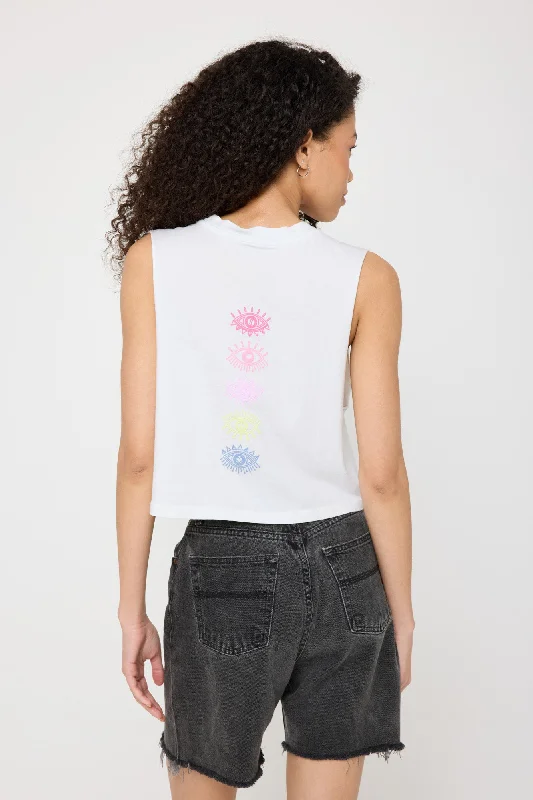 Spiritual Eye Callie Crop Tank print tank top