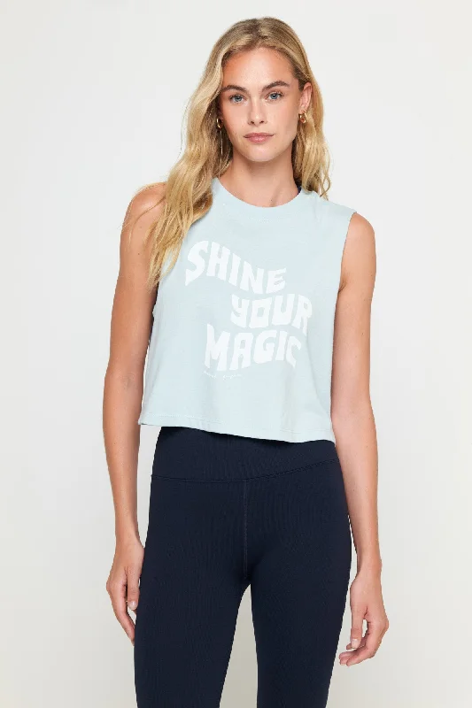 Magic Callie Crop Tank navy tank top