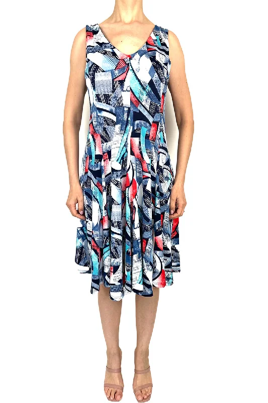 Women's Dress Flattering design in Blue And Coral print Quality Stretch fabric Timeless Design Tunics Fleece cozy Women's Dress Flattering design in Blue And Coral print Quality Stretch fabric Timeless Design Tunics Fleece cozy