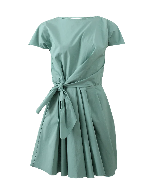 Full Bottom Tie Waist Dress Tunics Polka dots