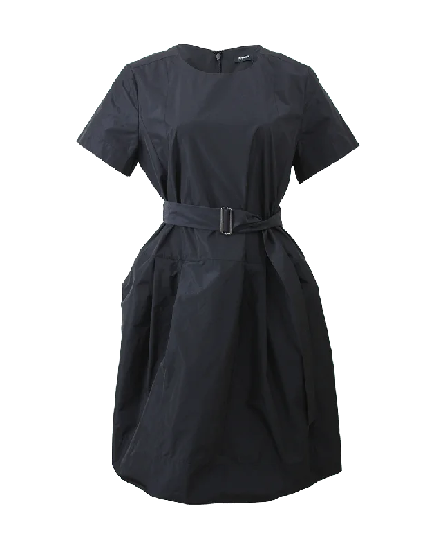 Belted Dress With Pockets Tunics Fleece cozy