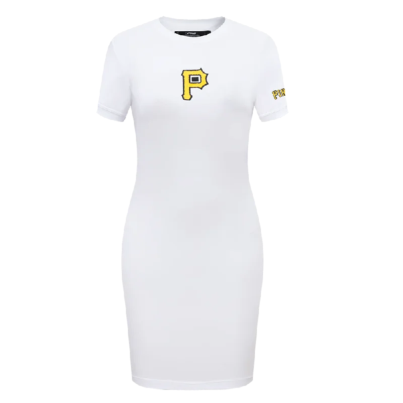 MLB PITTSBURGH PIRATES CLASSIC WOMEN'S BODY CON DRESS (WHITE) A-Line Day Work