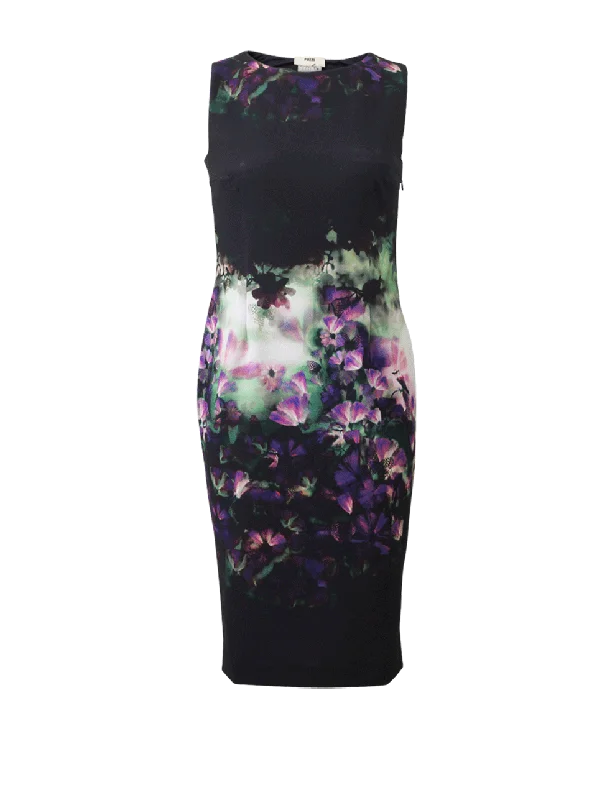 Floral Print Fitted Dress Tunics stripes playful