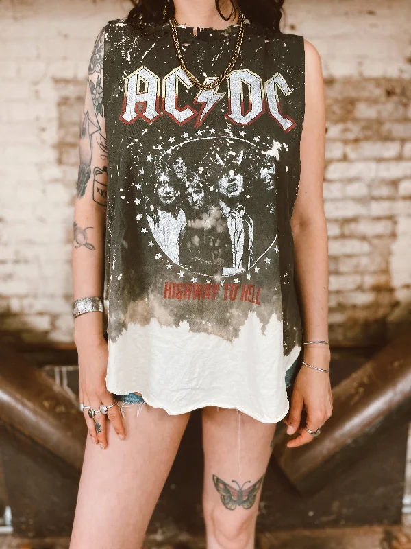 Chop Shop AC/DC Bleached Tank layering tank top