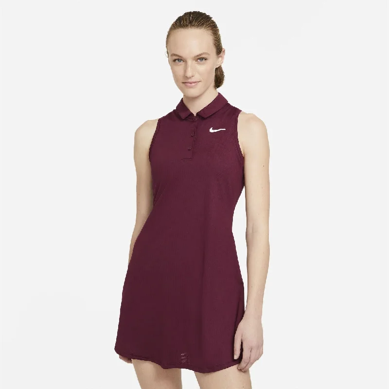 Nike Women's Victory Polo Dress (Deep Beetroot/White) Tunics Leisure comfortable