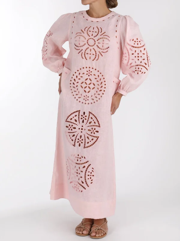 Richelieu Ukrainian Dress | Blush Pink Bodycon Club Sequined