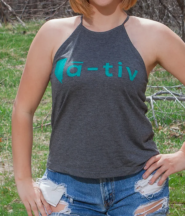 Women's Flowy High Neck Tank - NV Native halter tank top