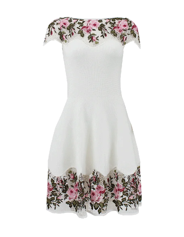 Floral Dress With Macrame Detail Tunics Seasonal trendy