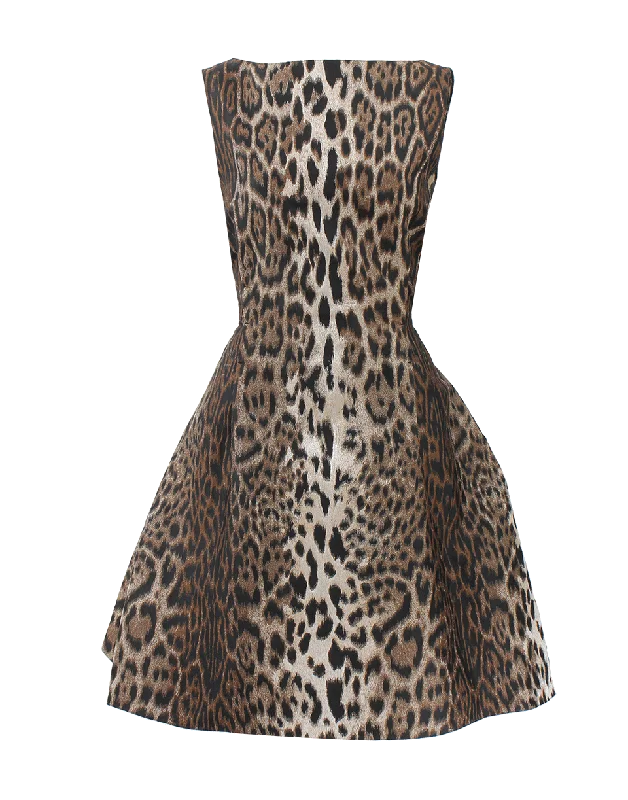 Full Bottom Leopard Dress Tunics Versatile functional