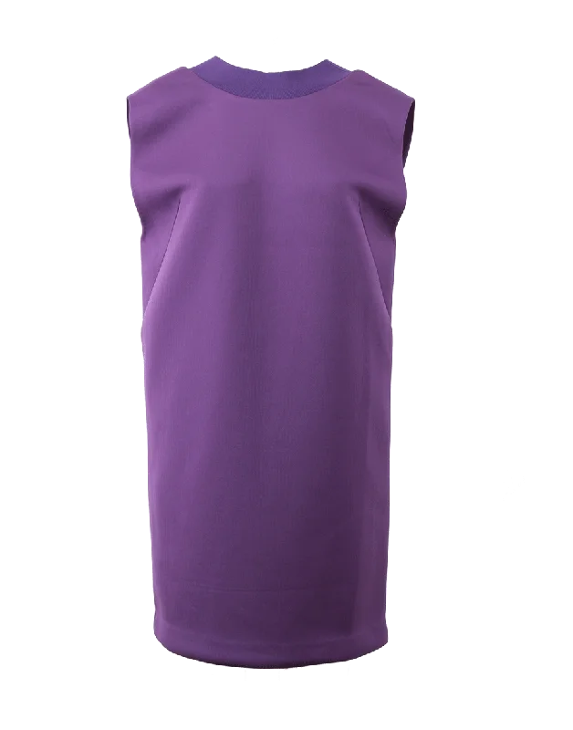 Ribbed Deep V-Back Dress Shift Classic Vintage