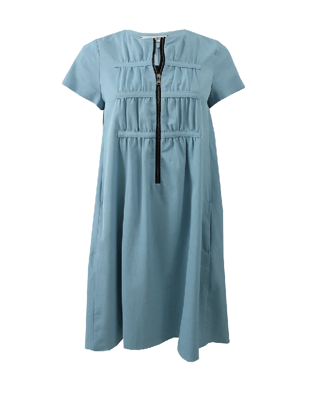Zip Front Dress Maxi Flowy Bohemian