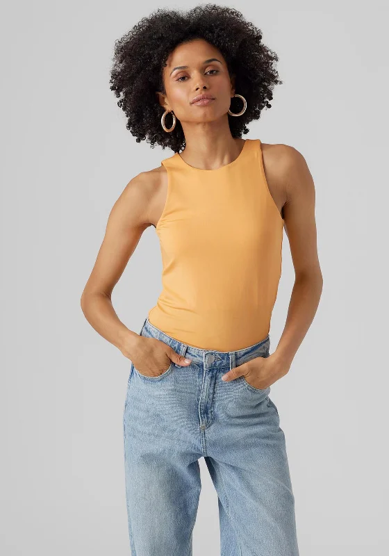 Vero Moda Bianca Tank Top, Mock Orange cropped tank top