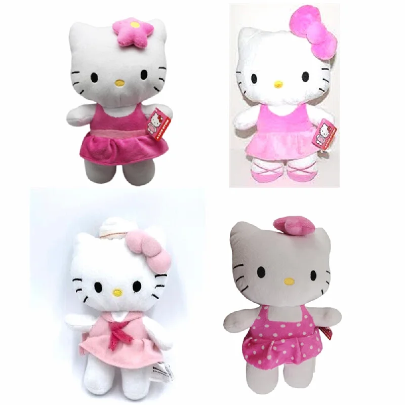 HELLO KITTY - 6IN 4 ASST. DRESSES -BALLERINA, SAILOR, POLKA DOT & PINK Plush Set-Set of 4 Tunics Chic fashionable