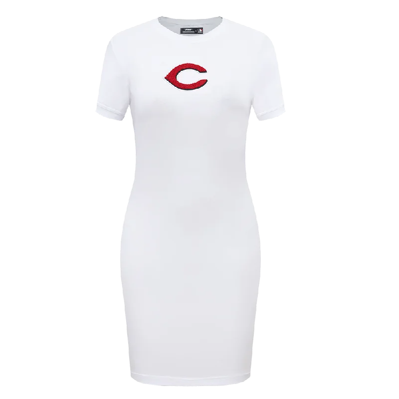 MLB CINCINNATI REDS CLASSIC WOMEN'S BODY CON DRESS (WHITE) Pencil Office Professional