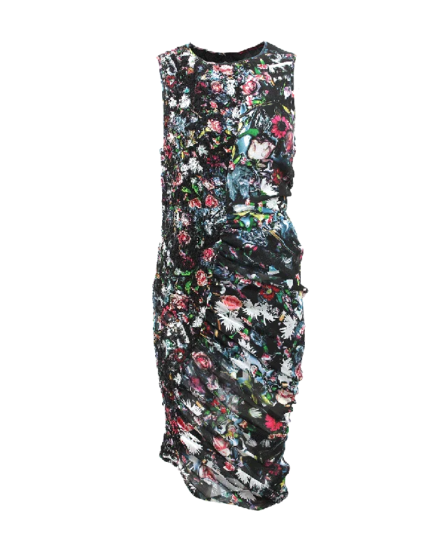 Festival Floral Fluid Dress Tunics Formal black