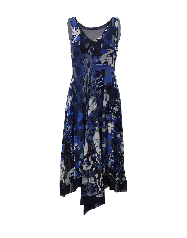 Illusion Neckline Print Dress Tunics Occasion special