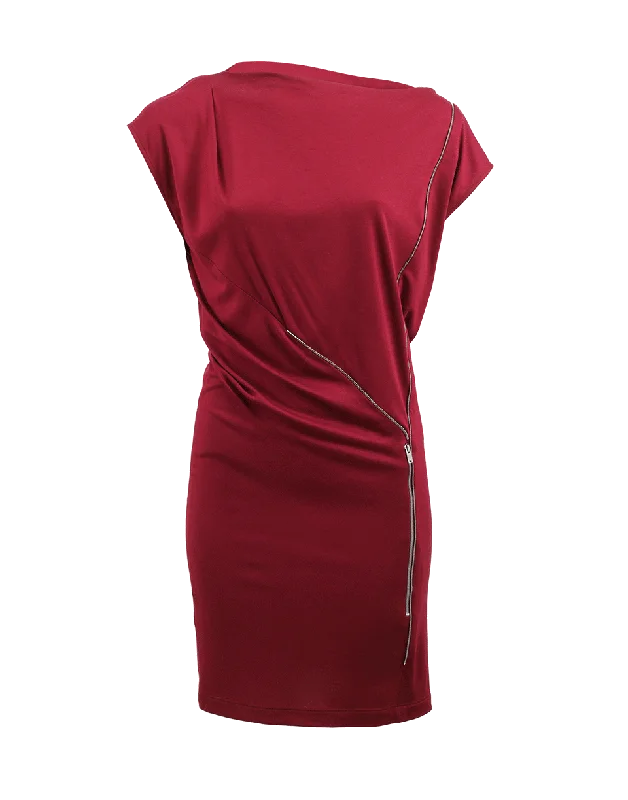 Zip Detail Dress Tunics Luxurious premium