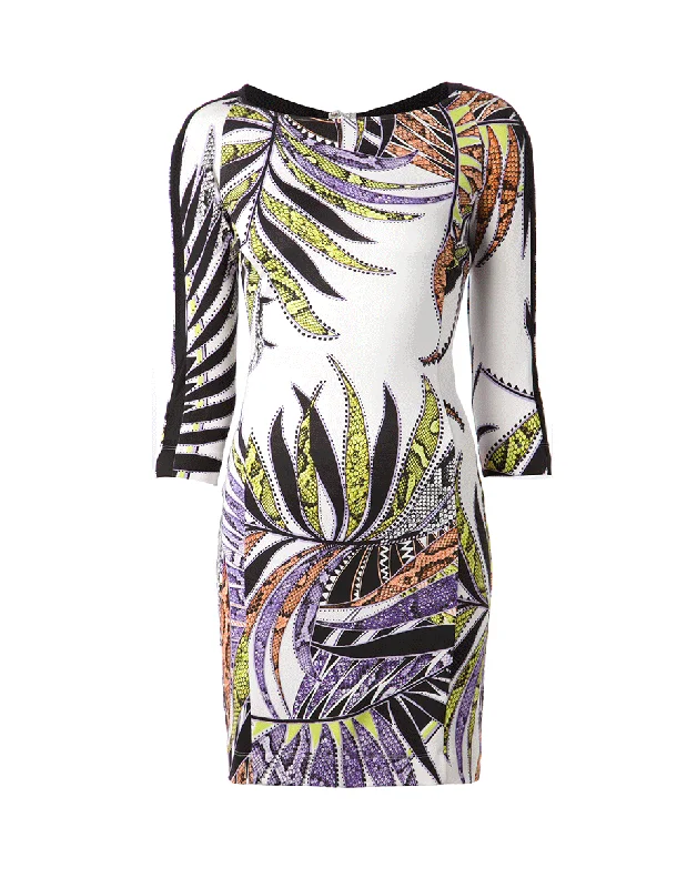 Back Cutout Print Dress Tunics Designer luxury