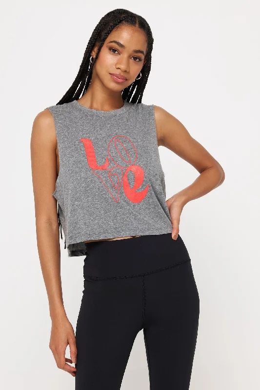 Love Callie Crop Tank one shoulder tank