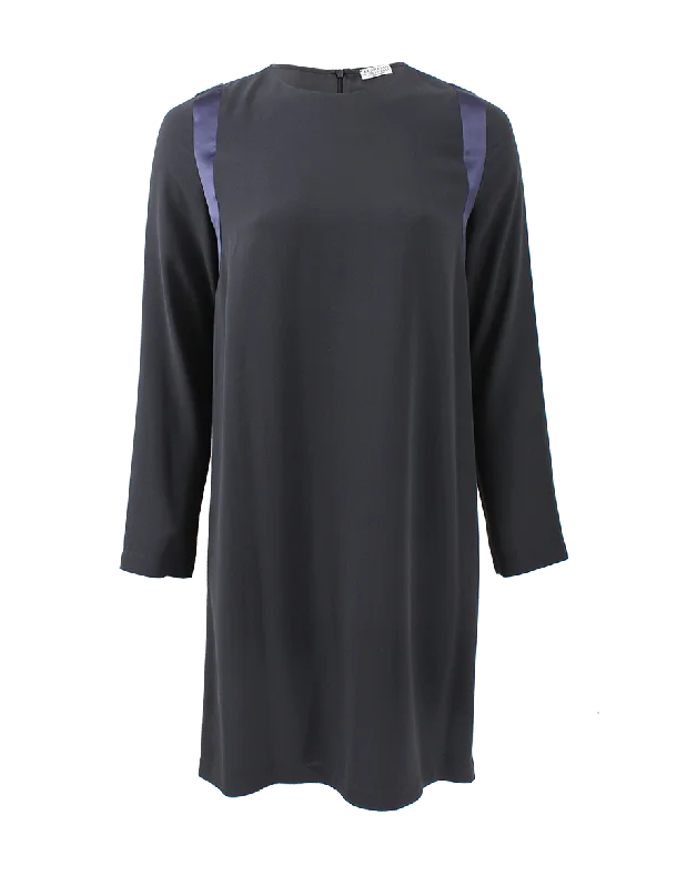Silk Crepe Shift Dress Tunics Fall fleece