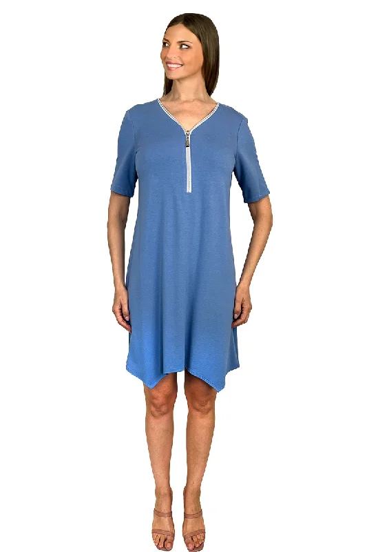 Women's Denim Blue Dress Bamboo Quality Stretch Breathable Fabric On Sale Tunics Polka dots Women's Denim Blue Dress Bamboo Quality Stretch Breathable Fabric On Sale Tunics Polka dots
