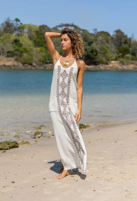 White Dragon Dress with Pockets Tunics Custom made