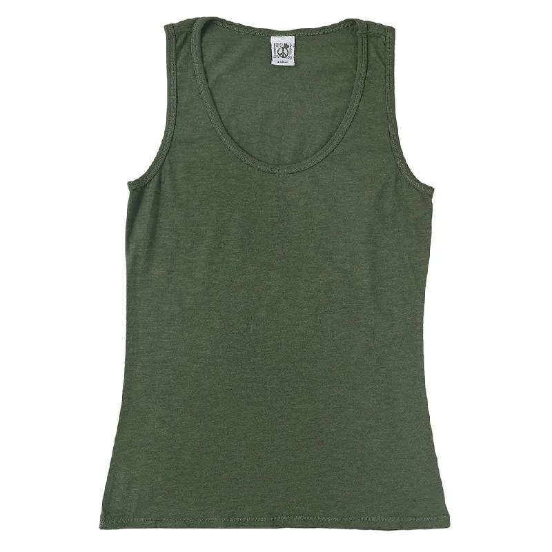 Peace Store Cotton Tank Top  - Old Olive bright tank top