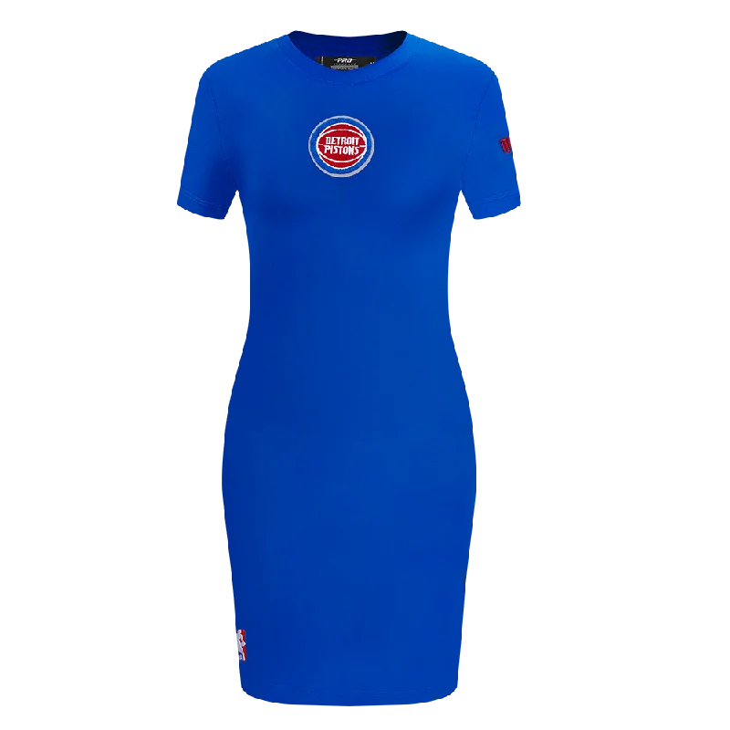 NBA DETROIT PISTONS CLASSIC WOMEN'S BODY CON DRESS (ROYAL BLUE) Tunics Trendy modern