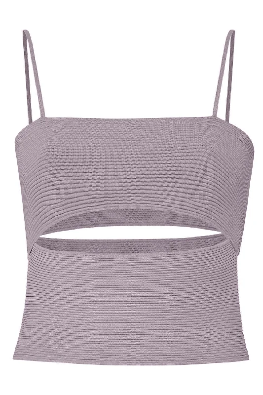 Front Slit Tank peach tank top