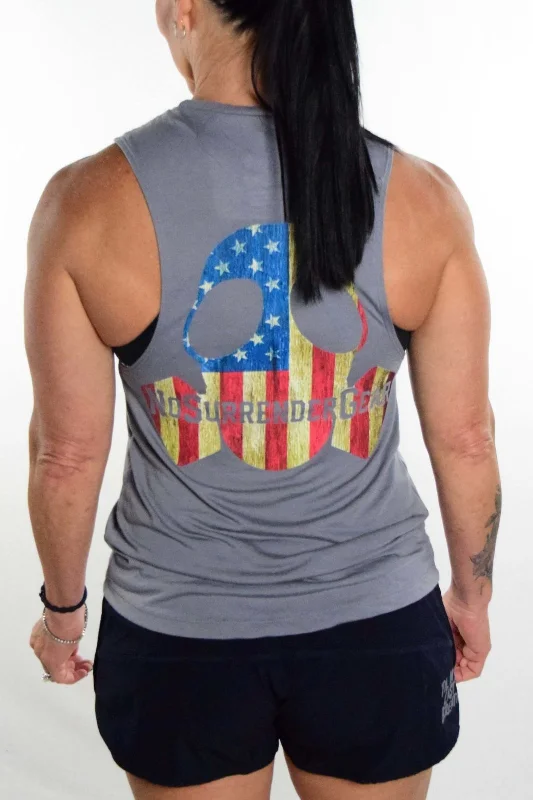 Freedom Tank | Gray mesh tank top