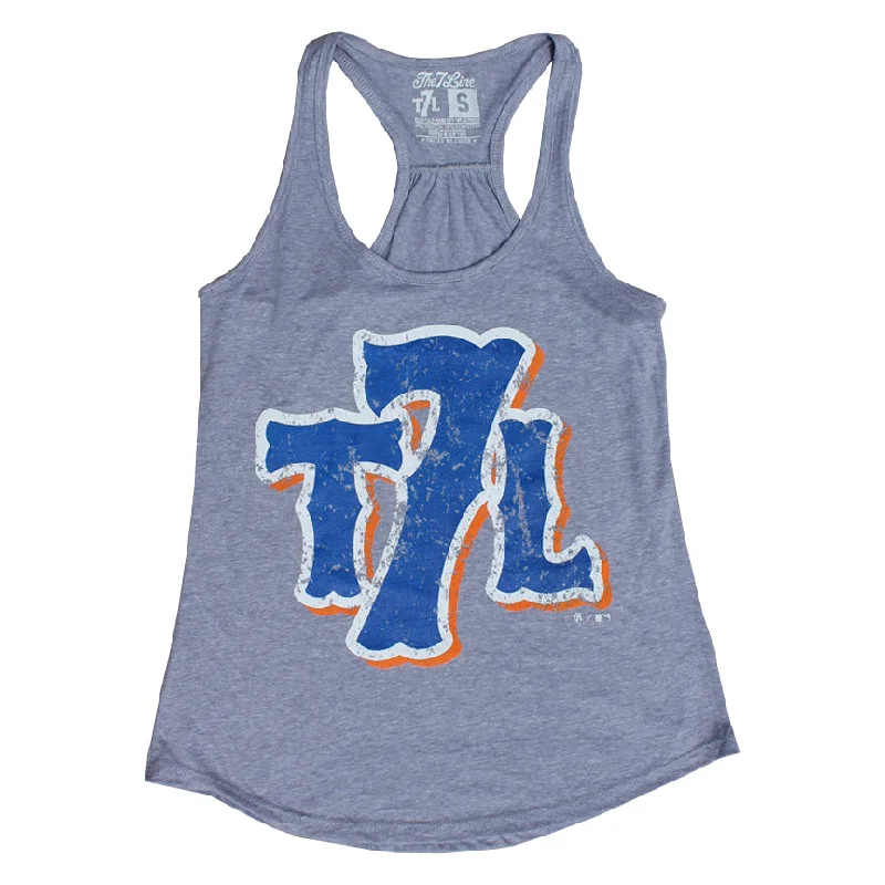 T7L LOGO Ladies Tank Top (Grey) sheer tank top