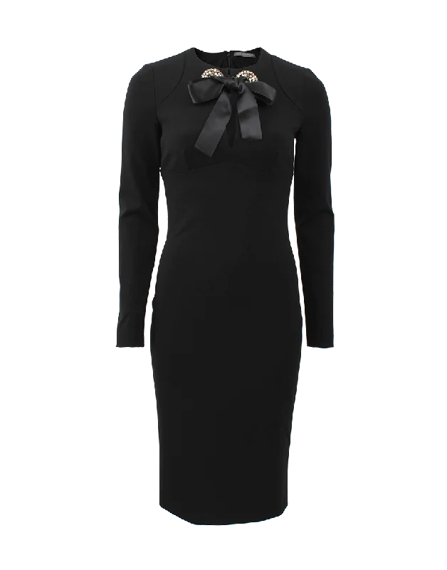 Jersey Dress With Swarovski Tie Detail Tunics Trendy modern
