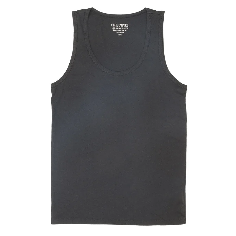 Peace Store Cotton Tank Top  - Black Coal cherry red tank